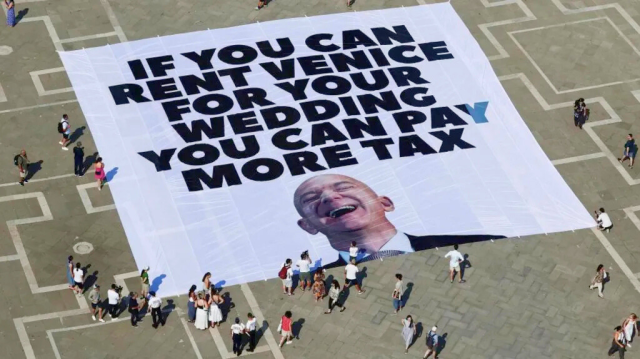 Por qué los manifestantes han prometido convertir la boda de Jeff Bezos con Lauren Sanchez en Venecia en una pesadilla