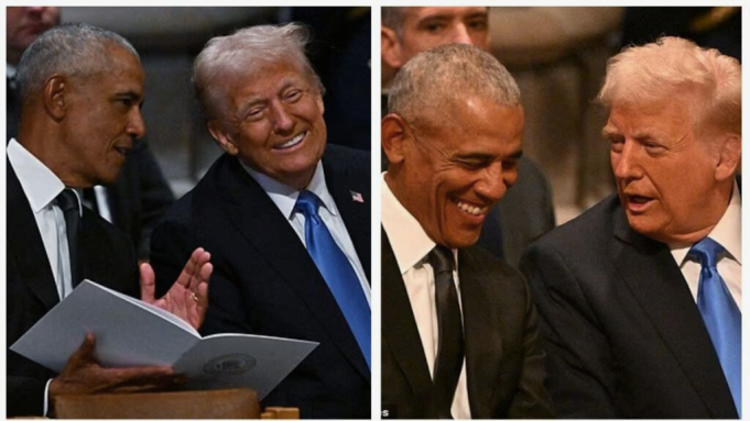 ¿Quieres…, revela el libro sobre la pregunta de Trump a Obama en el momento viral del funeral de Carter.
