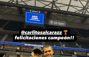 Bizarrap estuvo en la final del US Open y posó con Carlos Alcaraz tras su victoria