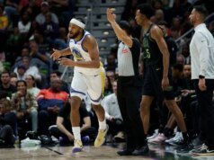 Moses Moody lanza 7 triples en el primer cuarto mientras los Warriors golean a los Pelicans