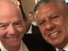 Chiqui Tapia se mostró junto a Gianni Infantino y Maxi Rodríguez en la previa al sorteo del Mundial 2026