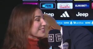 Periodista defiende al técnico de la Juventus, Luciano Spalletti, después de que la besara en directo