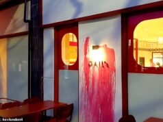Vándalos propalestinos arrojan pintura roja sobre la nueva sucursal de Gail’s en la protesta por “Gaza Libre” después de que el propietario respondiera a las afirmaciones de que estaba “financiando a Israel”
