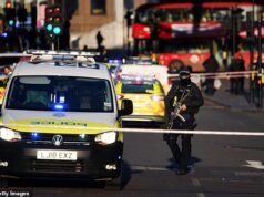 El galardonado investigative de policía que fue uno de los primeros en llegar al lugar del ataque terrorista en el Puente de Londres es despedido por bromear sobre los viajeros en WhatsApp