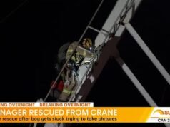 Adolescente australiano rescatado de una grúa después de que un truco en las redes sociales saliera terriblemente mal