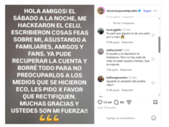 "Me hackearon el celu y escribieron cosas feas sobre mí": Vicente Viloni, tras posteos que preocuparon a todos
